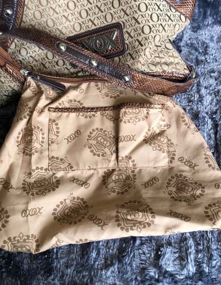 XOXO Handbag with snakeskin look faux leather and studded embellishments - Picture 9 of 12